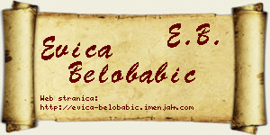 Evica Belobabić vizit kartica